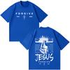 Jesus Forgive Vintage Fashion Graphic Tshirt Unisex Unisex Casual Loose Tshirts Shortsleeved Oversized Hiphop Cotton Tshirts