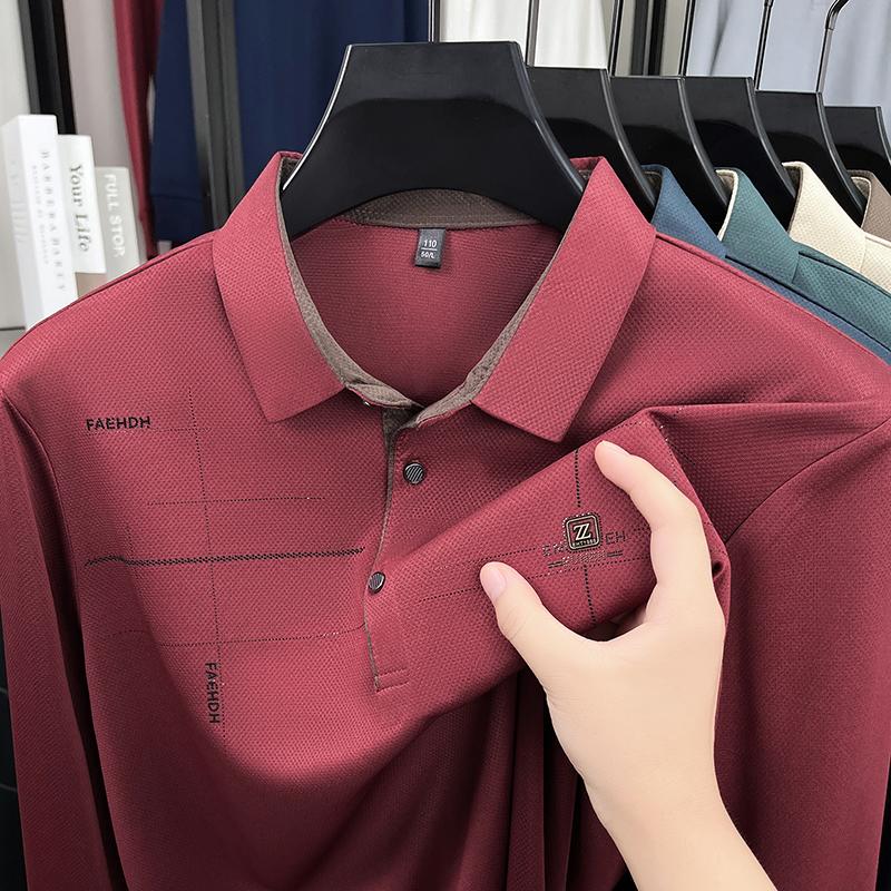 Men'S Polo Shirt, Spring And Autumn Styles, Long Sleeved Polo Shirt, Fashionable, Loose And Versatile, Casual Men'S T-Shirt