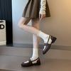 Small Gold Coins Lazy Loafers Platform Single Shoes 2025 New Autumn British Style Black One-pedal Retro Small Leather Shoes