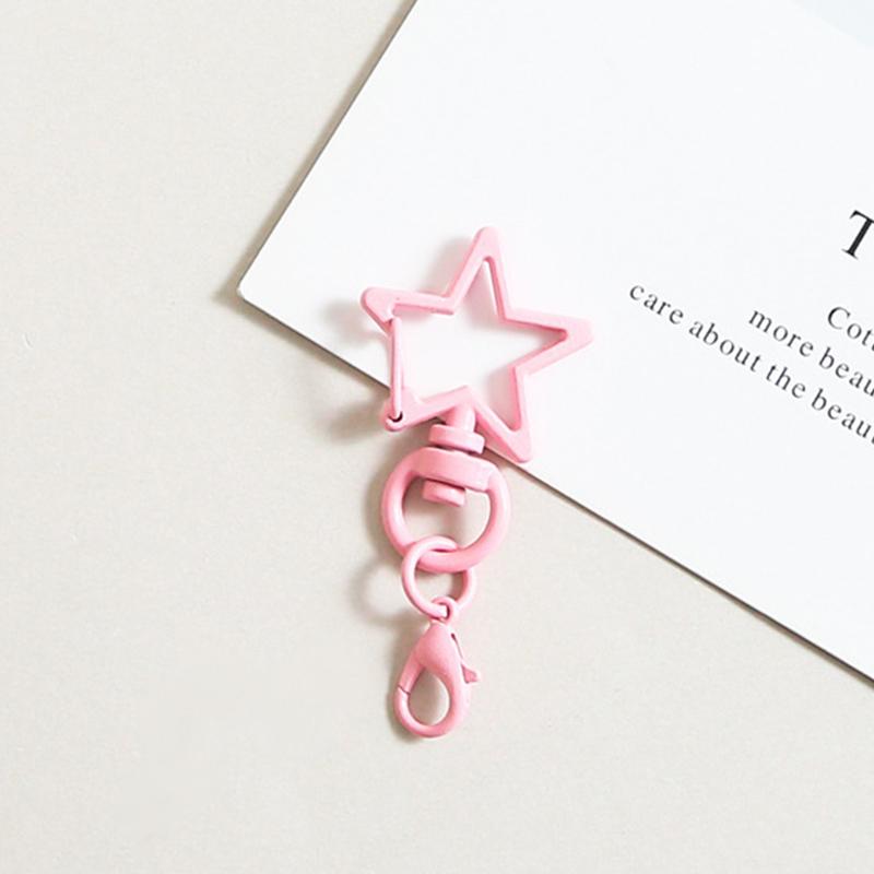 10Pcs Metal Colorful Five-Pointed Star Keychain Keyring Hooks With Lobster Clasp For Diy Craft Jewelry Making Keychain Supplies
