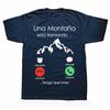 Mountain Is Calling I Must Go Spanish T Shirt for Men Women Clothing Short Sleeve Casual Tshirts Climbing Mens Street Tees