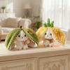 Peluche Lapin Réversible Lapin Fraise Transformé Peluche Durian Se Transforme en Oreilles Lapins Peluches pour Cadeau de Noël