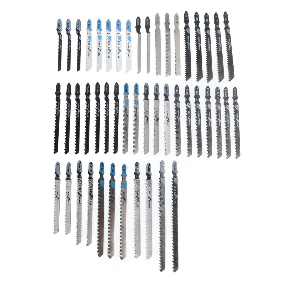48PCS T-Shank Jigsaw Blades HSS Assorted Jig Saw Blades Multi-Purpose With Storage Case Blade Set For Wood/Plastic/Metal