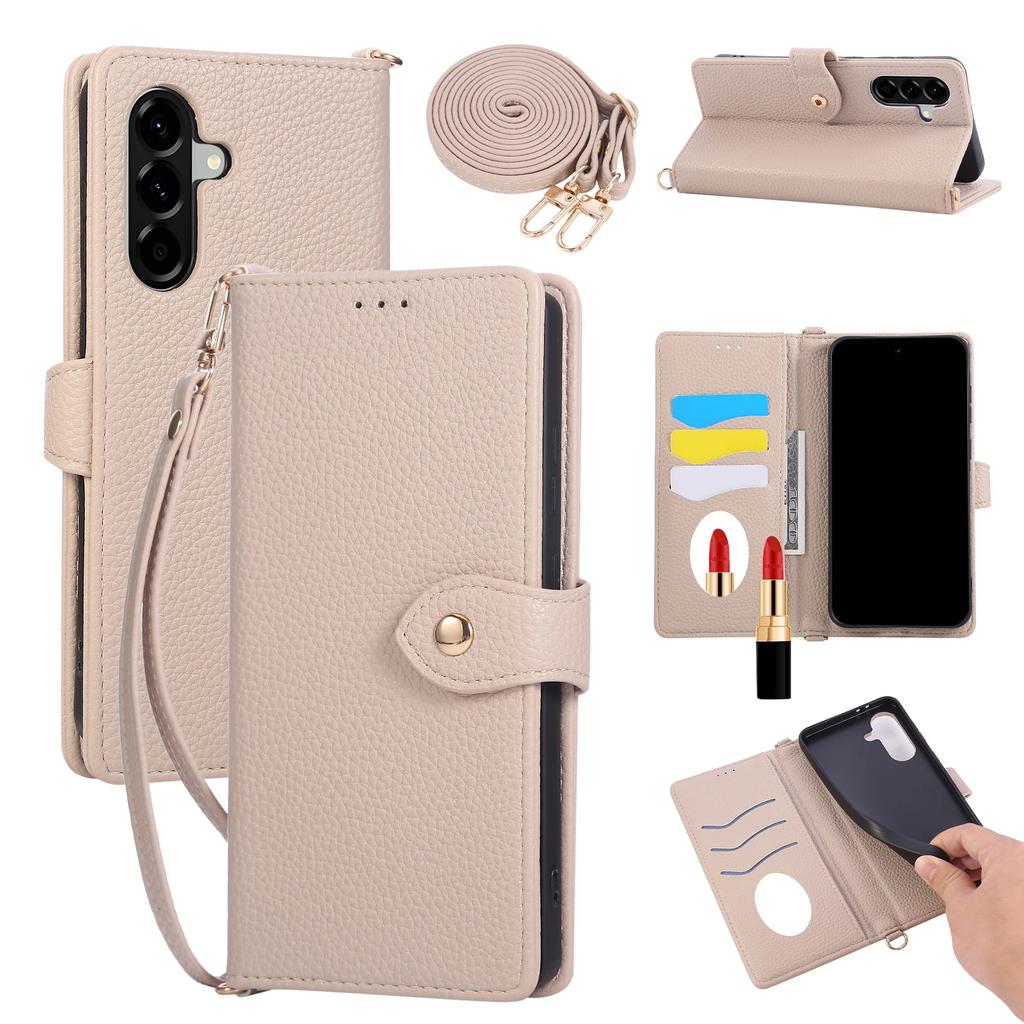 Mirror Card Holder Lanyard Case Cover for Samsung Galaxy A13 A23 A33 A53 A73 A12 A22 A32 A52 A91 5G Leather Protective Cover