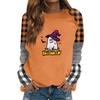 Women's Casual Long Sleeve Neck Halloween Print Top for Fall