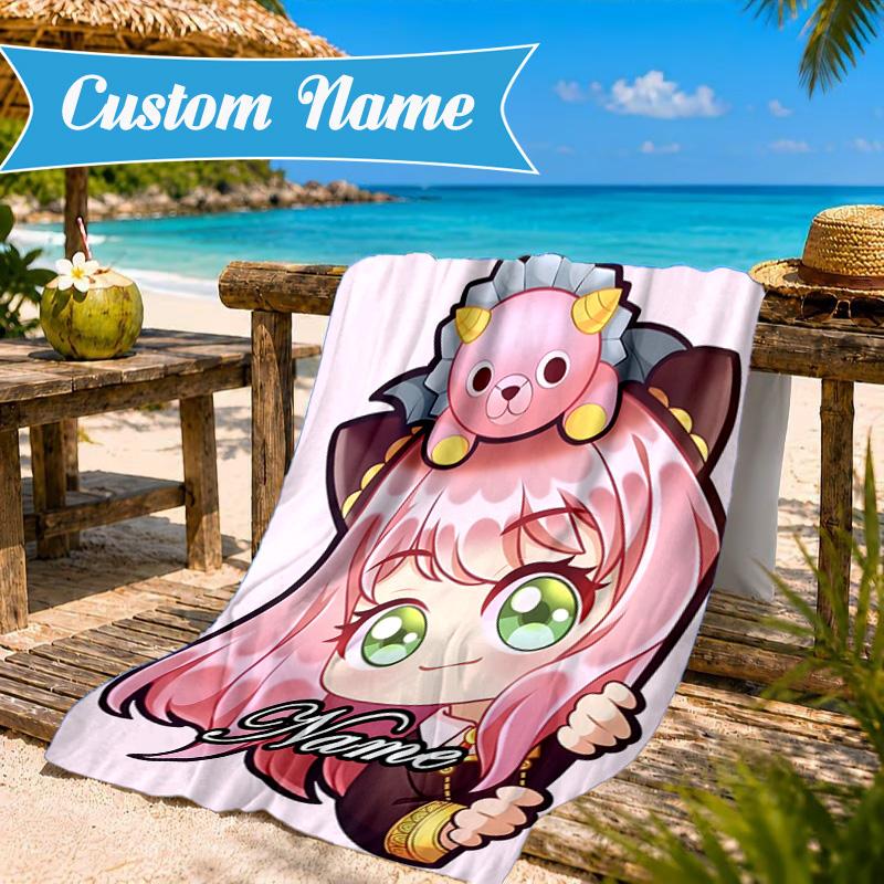 Custom Name Spy Fan family Adventure Beach Towel Microfiber Beach Towel, Lightweight and Quick-Dry, for Summer Travel, Swimming Pool Gift