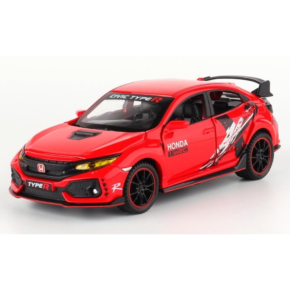 

1/32 Honda Civic Type-R Alloy Model, Exquisite Desktop Ornament, The Best Collectible for Car Model Enthusiasts, Halloween Gift красный