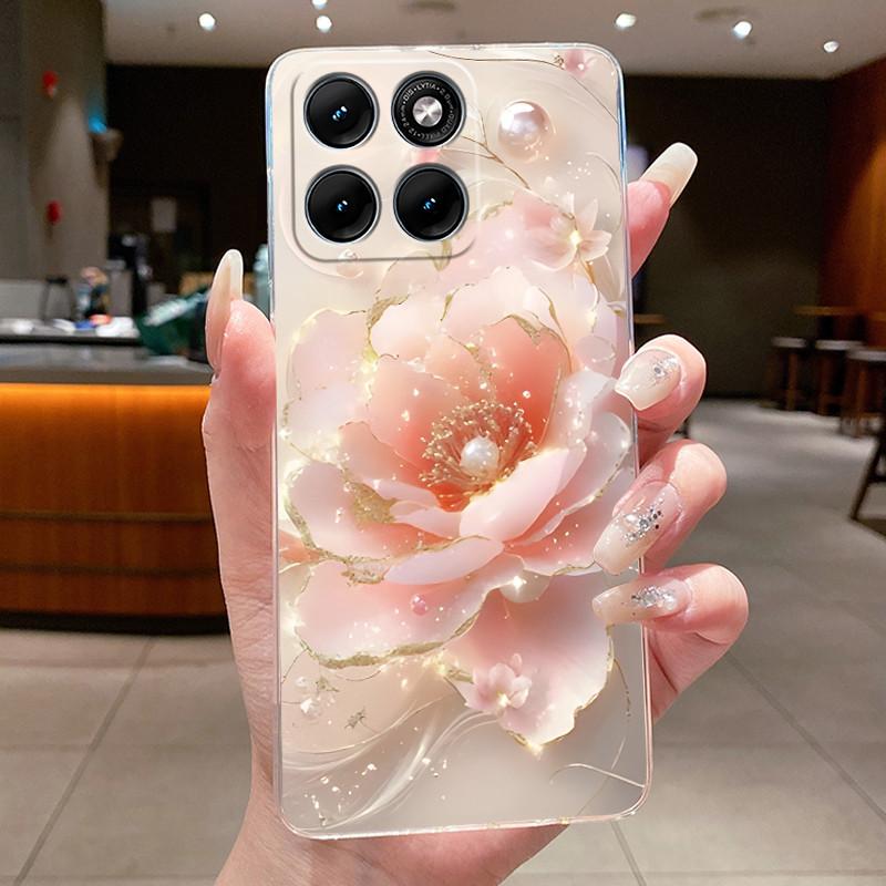 Etui Na Motorola Edge 70 Fusion Przezroczyste Luksusowe Modne Motyl Kwiaty Miękki TPU Silikonowy Pokrowiec Na Telefon dla Edge70 Fusion Zderzak