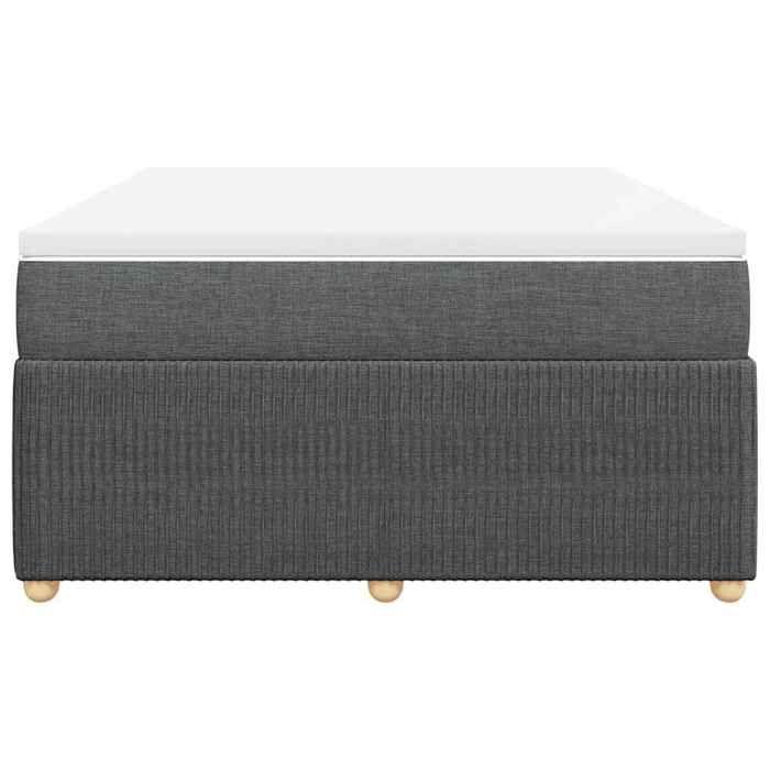 Maison Exclusive - Sommier à lattes de lit avec matelas Gris foncé 140x190cm Tissu