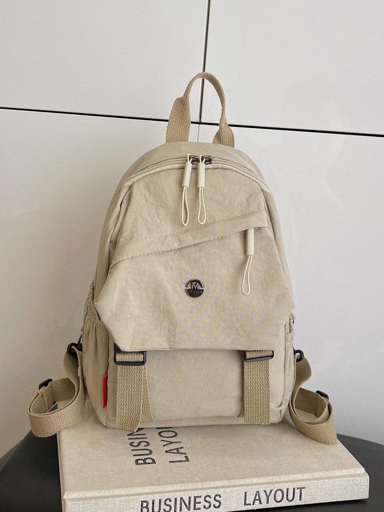 

Простой ветрозащитный рюкзак большой вместимости для девочек, один рюкзак, четыре задних кармана, нагрудная сумка, мужской универсальный новый модный рюкзак на плечо хаки