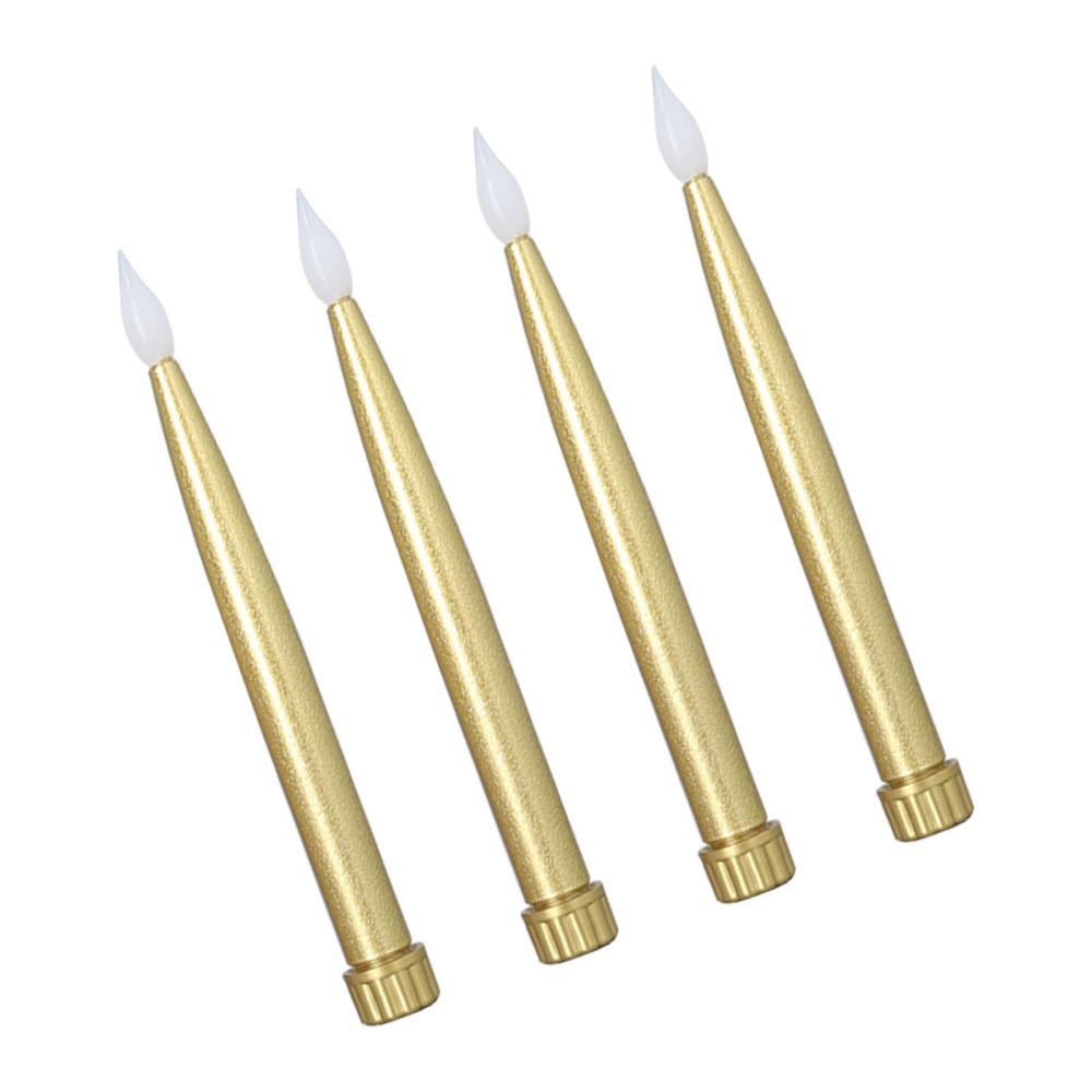 4Pcs Taper LED Candle Lamp Warm Light Electronic Candle Light  Wedding Centerpiece