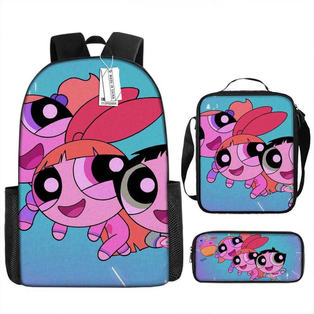Mochila de Dibujos Animados Las Supernenas Con Correas Acolchadas de Espuma Para la Escuela y el Uso Diario