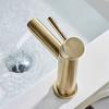 Brushed Golden Stainless Steel Faucet for Bathroom Sink, a Minimalist And Luxurious Hot And Cold Water Tap.