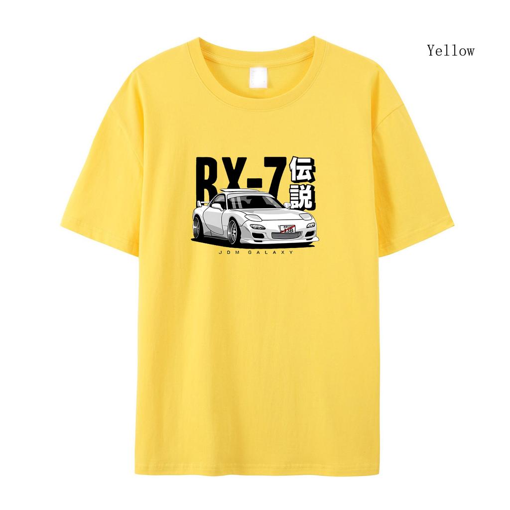 Women T-Shirts Initial D JDM T-shirt Vintage RX7 FD Drift Japanese Cars Printed Summer Short Sleeved T-shirt Loose Short Sleeved Top