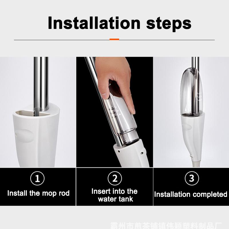 Doppelnutzungs-Sprühmopp mit 3 wiederverwendbaren waschbaren Mopp-Pads Trockenstaub Wischmopp