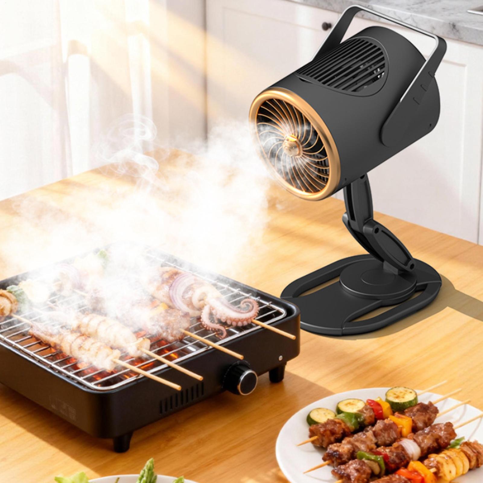 Portable Range Hood 3-Speed Rechargeable Low Noise Desktop Extractor Desktop Range Hood with Adjustable Stand for Indoor Outdoor CN