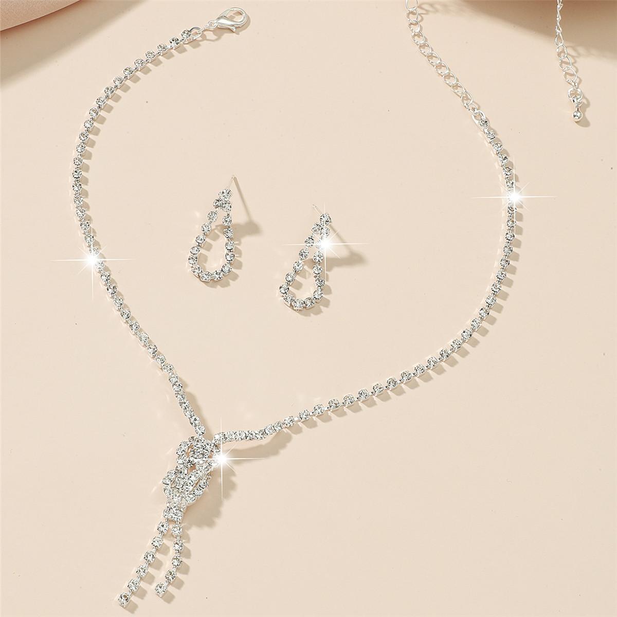 

Свадебные аксессуары комплект из двух предметов аксессуары для ужина серьги со стразами производитель свадебного колье ювелирные изделия