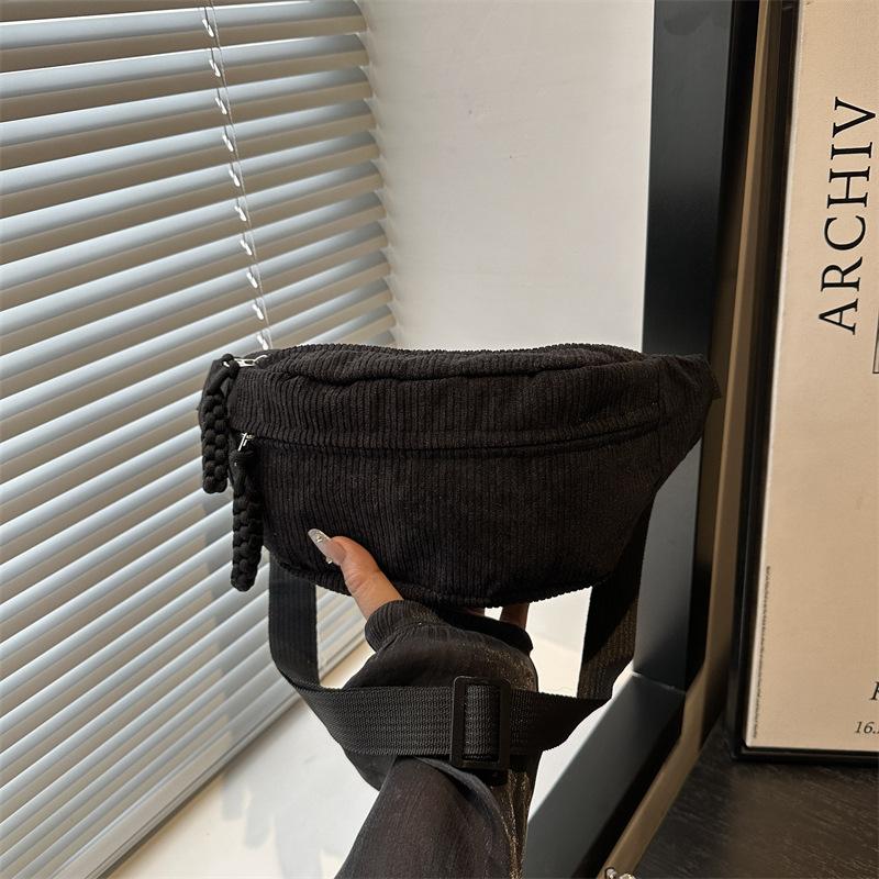 Halbmond-Taillentaschen Korduroy Lauf-Gürteltaschen Große Kapazität Neue Mode Damen Brusttasche Umhängetasche