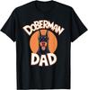Doberman Pinscher Dog Dad Silhouette Fur Dog Papa Dog Lover Unisex T-Shirt
