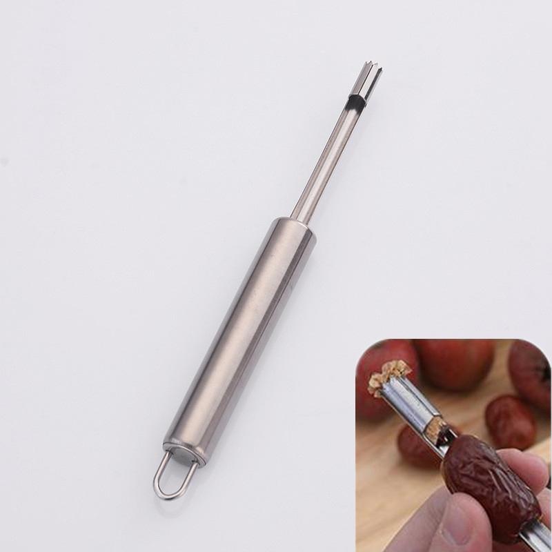 Descorazonador de Fruta de Acero Inoxidable Removedor de Semillas de Manzana Herramienta Casera para Verduras Para Dátiles Rojos Pera Espino Blanco Gadgets Geniales Accesorios de Cocina