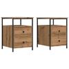 VidaXL Tables de chevet 2 pcs chêne artisanal bois d'ingénierie, meuble de chevet, table d'appoint, armoire de lit, armoire 857257