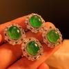 Jade Green Ice Light Natural Chalcedony Ring Agate Ring, Real Shot