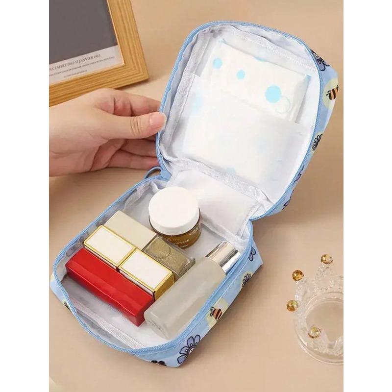 Large Capacity Sanitary Napkin Storage Bag, Cartoon Pattern Sanitary Napkin Storage Bag,  Multi-Purpose Waterproof Storage Bag