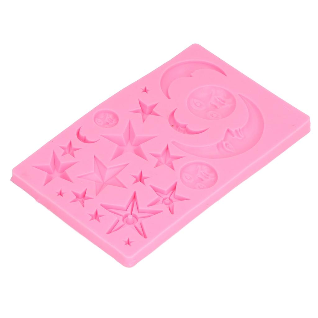 Sun Moon Star Cake Fondant Molds Silicone Cupcake Decoration Molds for Pudding Ice Cream