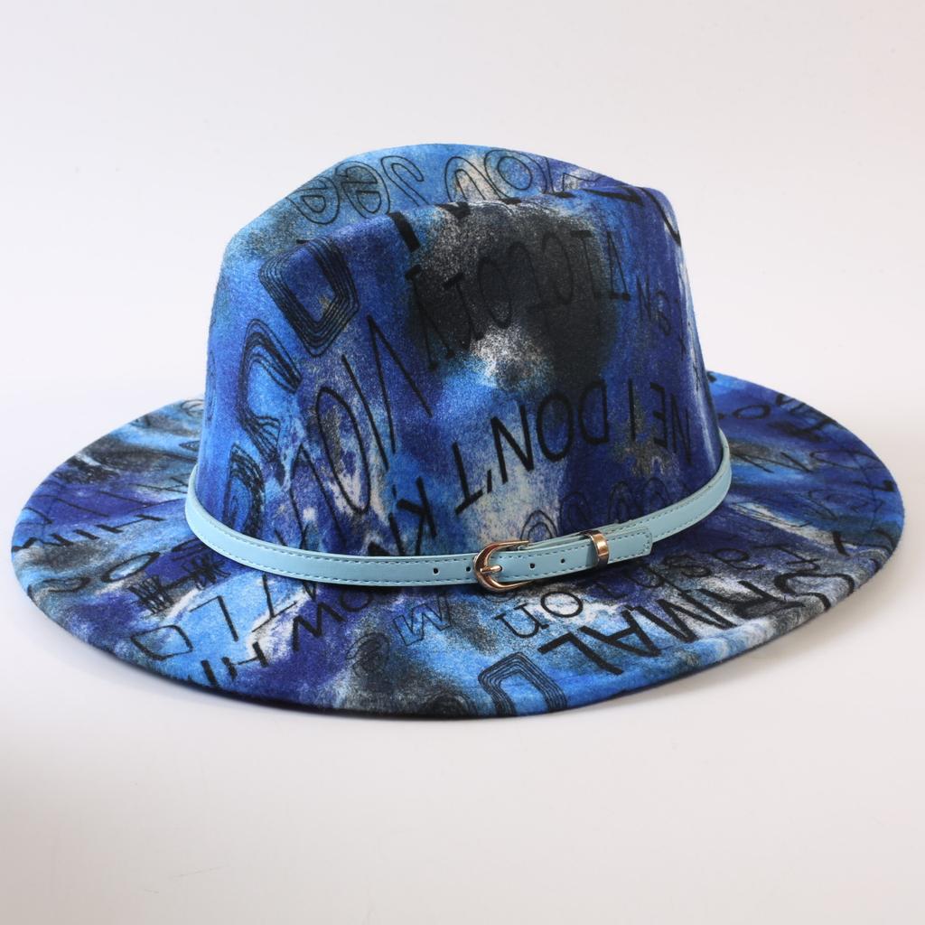New European and American style letter printing fashion top hat men's and women's fashion jazz hat sunscreen sun hat