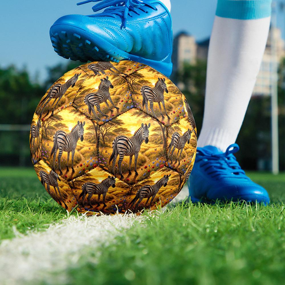 1pc Zebra African Landscape Durable Size 5 Soccer Ball Professional Match Training Football Indoor &Outdoor Sports Ball p60110