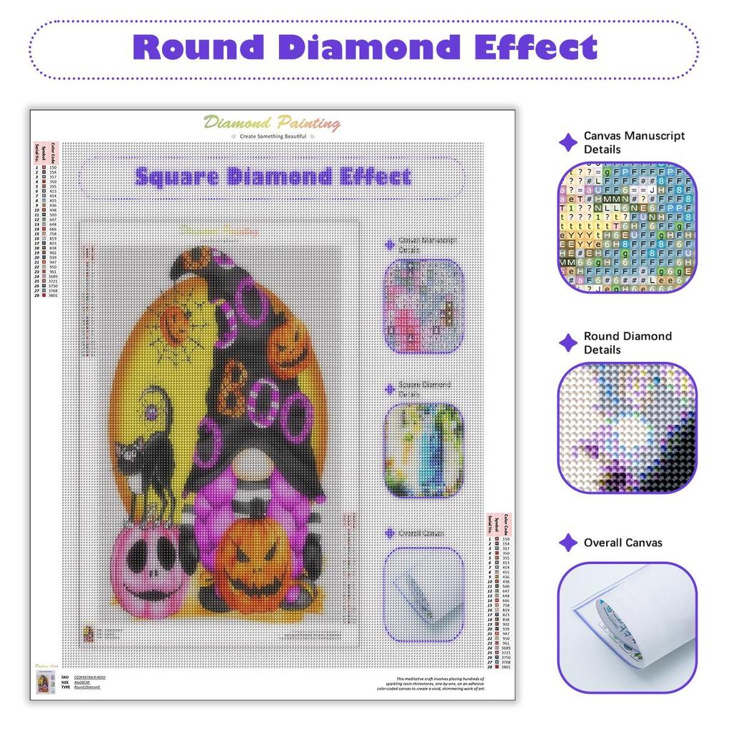 5d Diy Diamond Painting Halloween Pumpkin Cat Embroidery Full Round Rhinestones Mosaic Animal Home Decoration Diy Gift 30x40cm/12x16inch