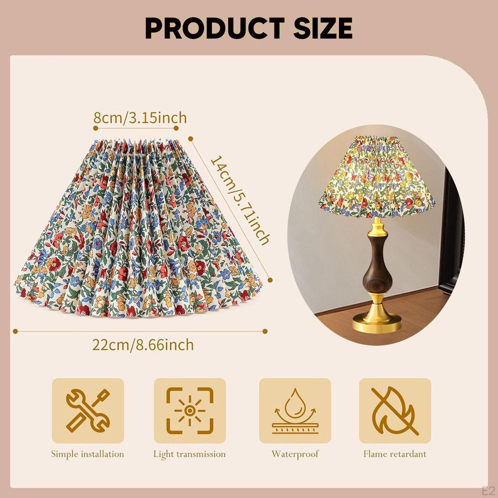 Pleated Lamp Shade Cover Pendant Light Wall for Floor Lights Farmhouse Living