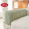 2pcs Velvet Quilted Sofa Covers - Soft Polyester & Spandex Blend, Elastic Fit, Non-Slip &, Machine Washable, Pet-Friendly, Thickened Warmth