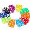 10pcs 14mm Round Corner Game Dice Set with Bag 6-Sided Acrylic Transparent Dices for Tabletop Game Entertainment Party Games TMZ