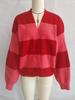 knitted vintage stripe causal loose Spring autumn woman cardigan sweater for women sweaters clothes