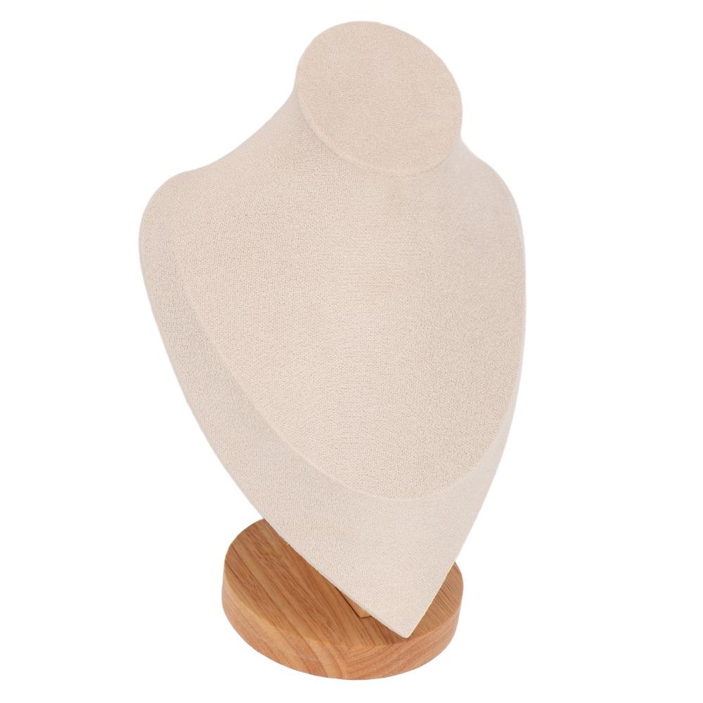 16.5x10.5x23.5cm Solid Wood Bust Necklace Display Stand