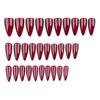 30-Piece Red Cat Eye Halloween Press-On Nails Set: Reusable Solid Color False Nails