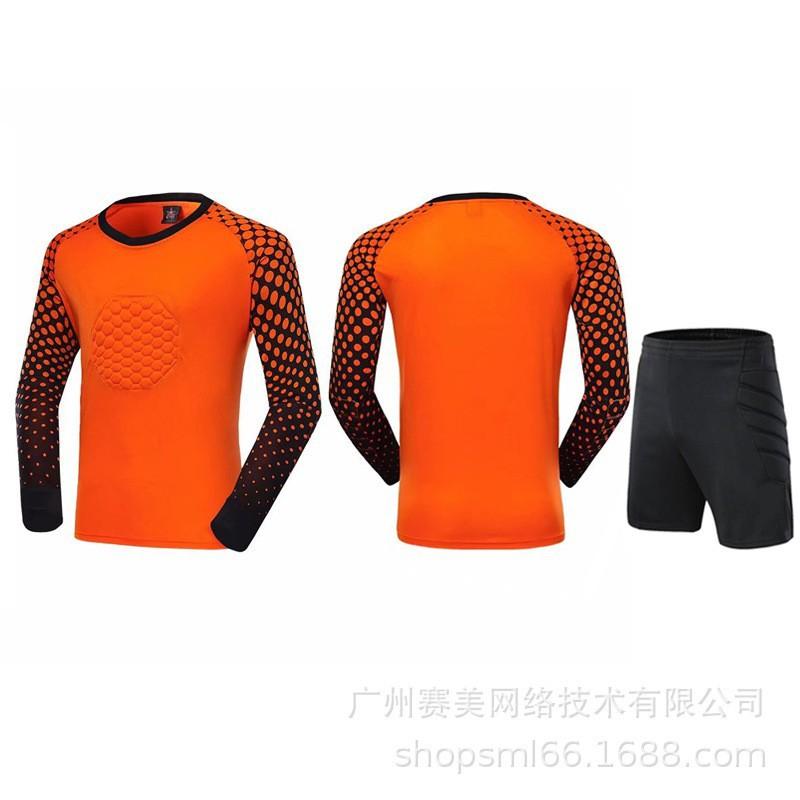 Football Goalkeeper Uniform Set Adult Children Long-sleeved Sponge Pads Match Training Jersey