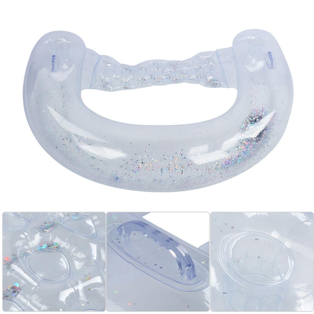 Durable Inflatable Pool Float Cushion Bed Mattresses Summer Water Toy with Silver Paillette