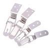 90 Degrees Duck-Mouth Buckle Hook Lock Stainless Steel Spring Loaded Draw Toggle Latch Clamp Clip Silver Hasp Latch Catch Clasp