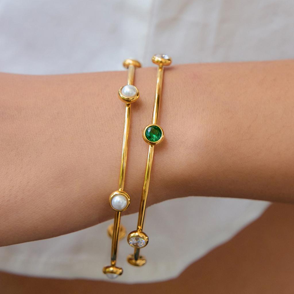 Design Sense 18K Gouden Parelarmband Trendy Veelzijdige Sieraden