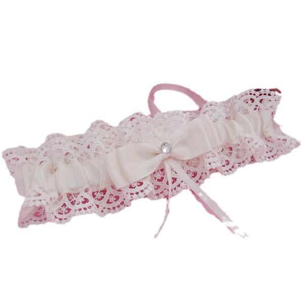 Elegant Blue Bridal Lace Bow Garter