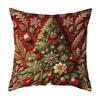 Christmas Pillow Cover 18x18 Inch Santa Reindeer Cushion Cover with Hidden Zipper Tree Snowman