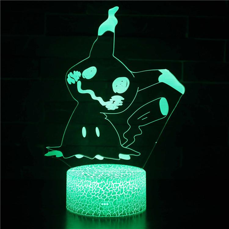 Pikachu Led Night Light 3d Illusion Lamp Bedside Kids Gifts Bedroom