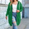 Women's Fashion Casual Plus Size Hooded  Long-Sleeve Solid Jacket