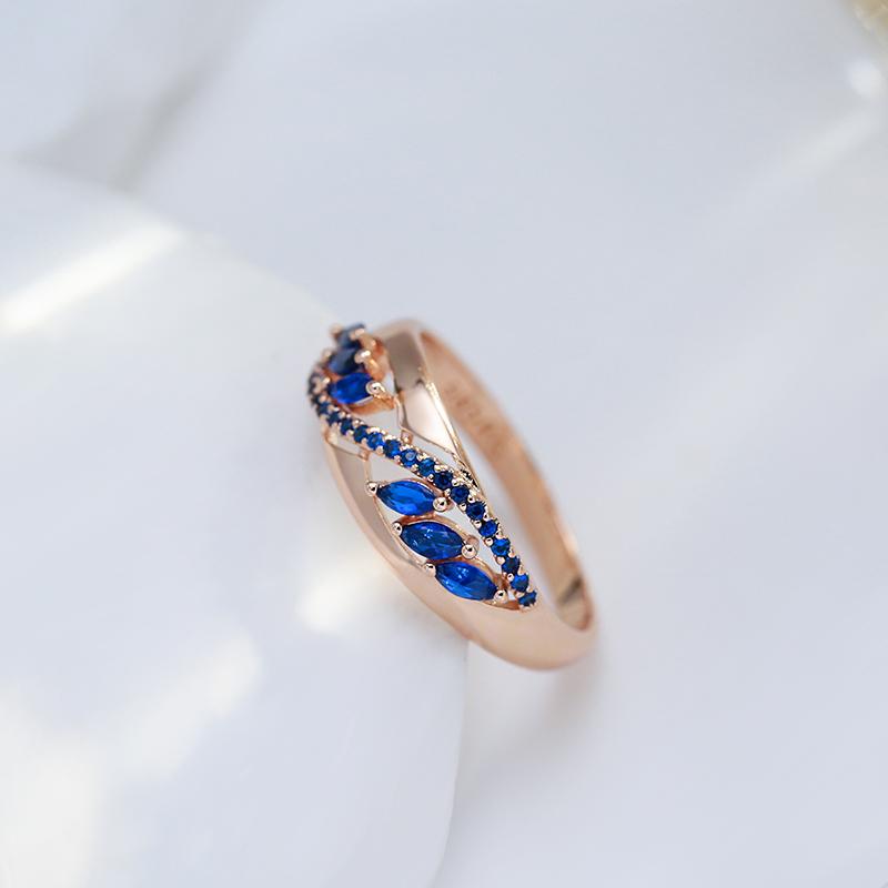 Sparkling Purple Zircon Rings For Women Luxury  Gold Color Unusual Party Wedding Jewelry Daily Accessories