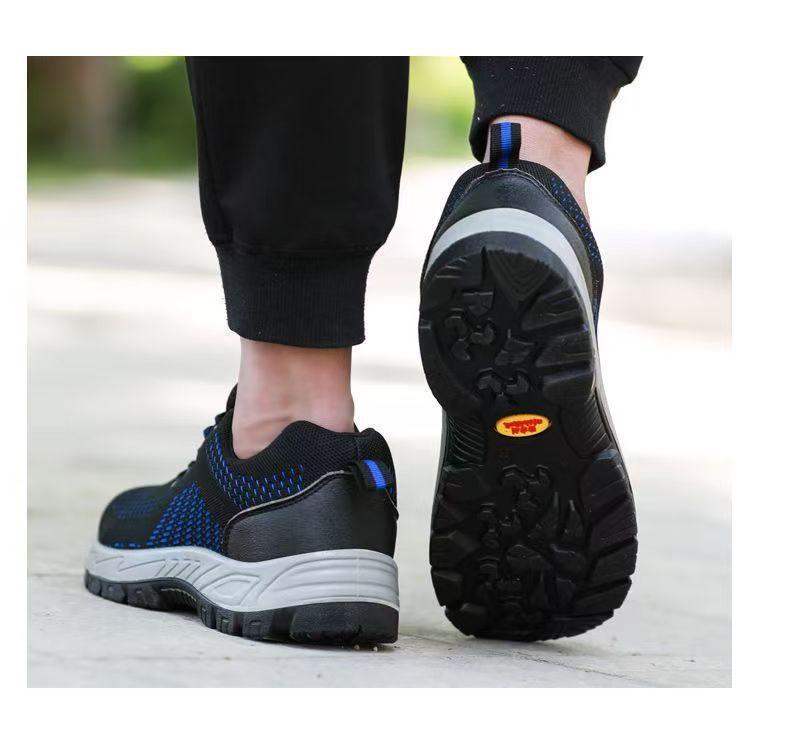 Unisex Summer Steel Toe Work Shoes, Breathable, Anti-Smash, Anti-Puncture, Lightweight Fly-Knit, Wear-Resistant Safety Footwear.
