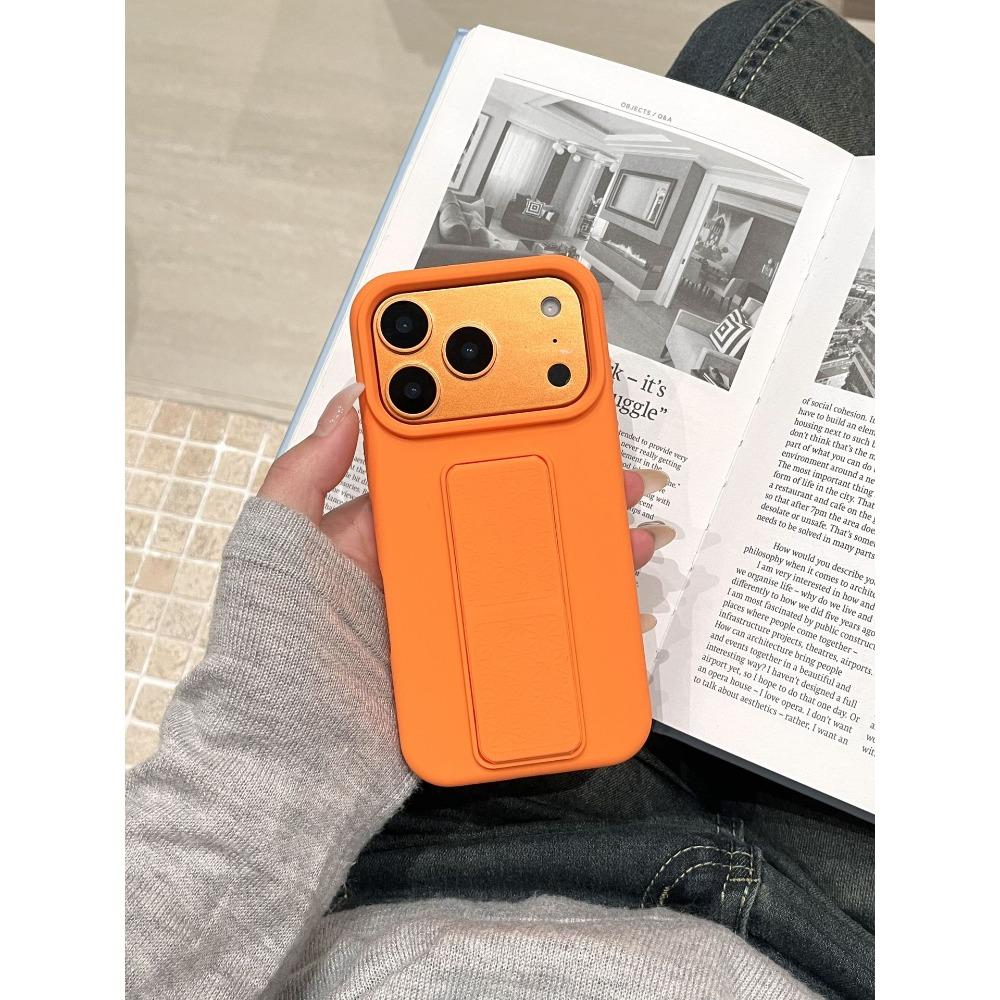 

Boxed for Apple 17 ProMax One Piece Stand Phone Case for IPhone 16 Liquid Silicone Anti Drop Case For iPhone17Promax