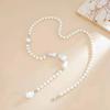IngeSight.Z Elegant Baroque Imitation Pearl Beaded Back Chain Clavicle Exquisite Tassel Long Necklace Wed Bridal Neck Jewelry