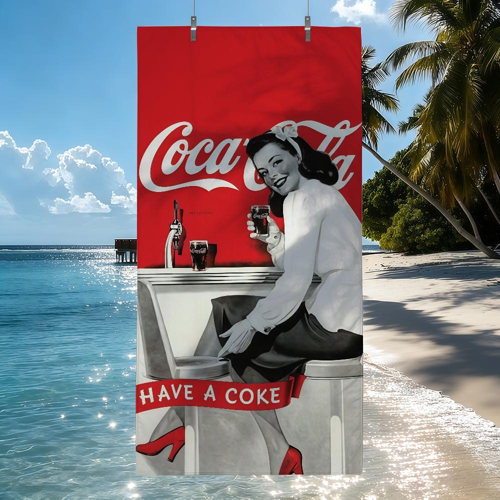 Retro Moda C-Coca-C-Cola Ręcznik Szybkoschnące Ręczniki Plażowe Nadają Się Na Baseny Kemping Joga I Siłownię